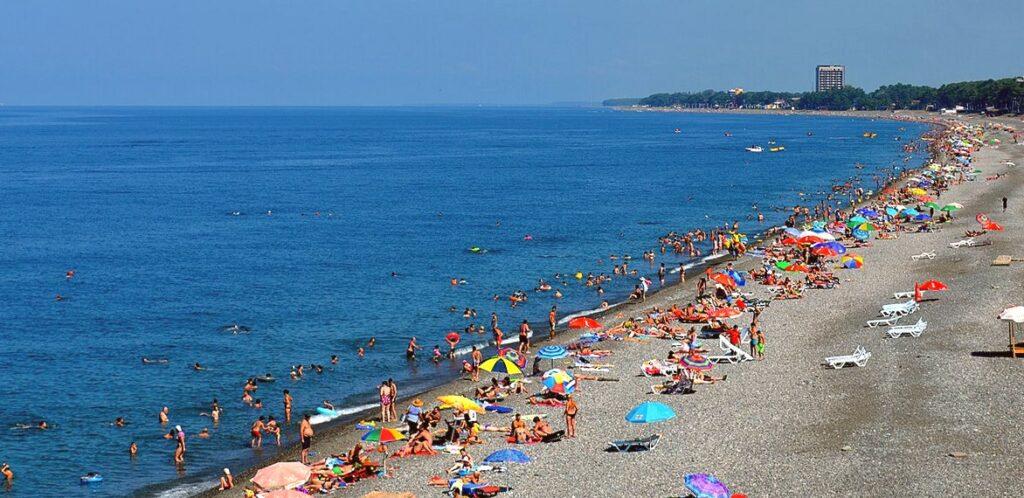 Black sea beach in Kobuleti
