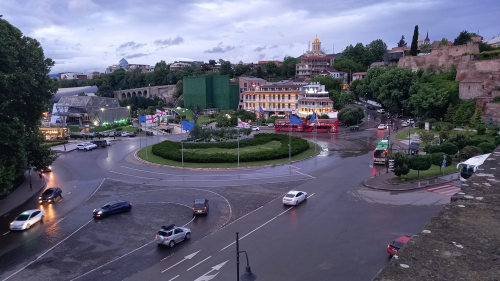 Taxi cars on Tbilisi square