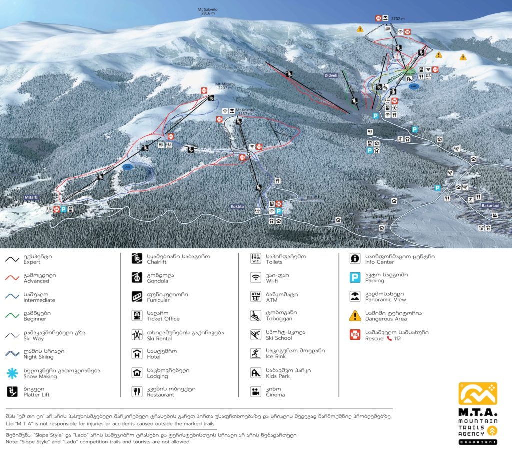 Bakuriani ski map