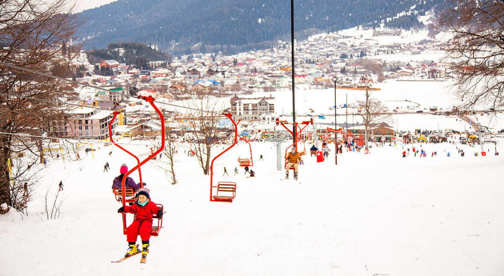Child and beginners ski lift in Bakuriani